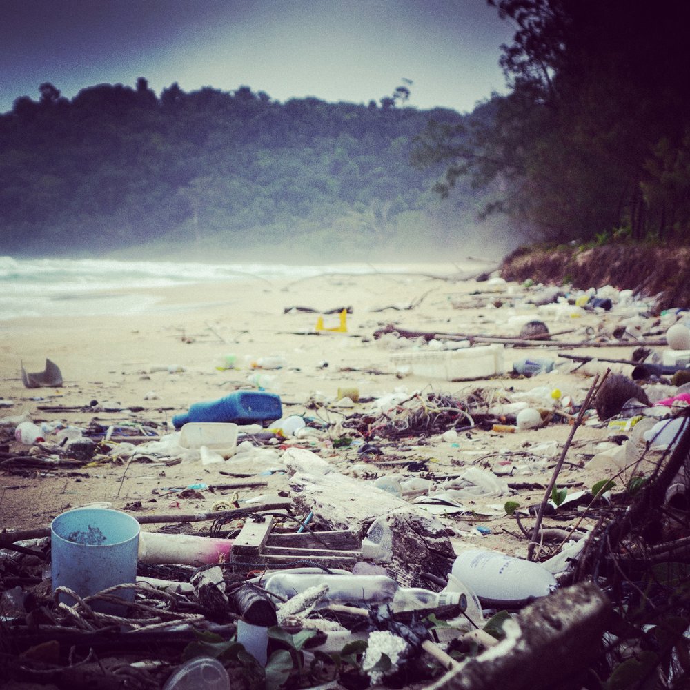 Trash on the west beach of Koh Rong Samloem