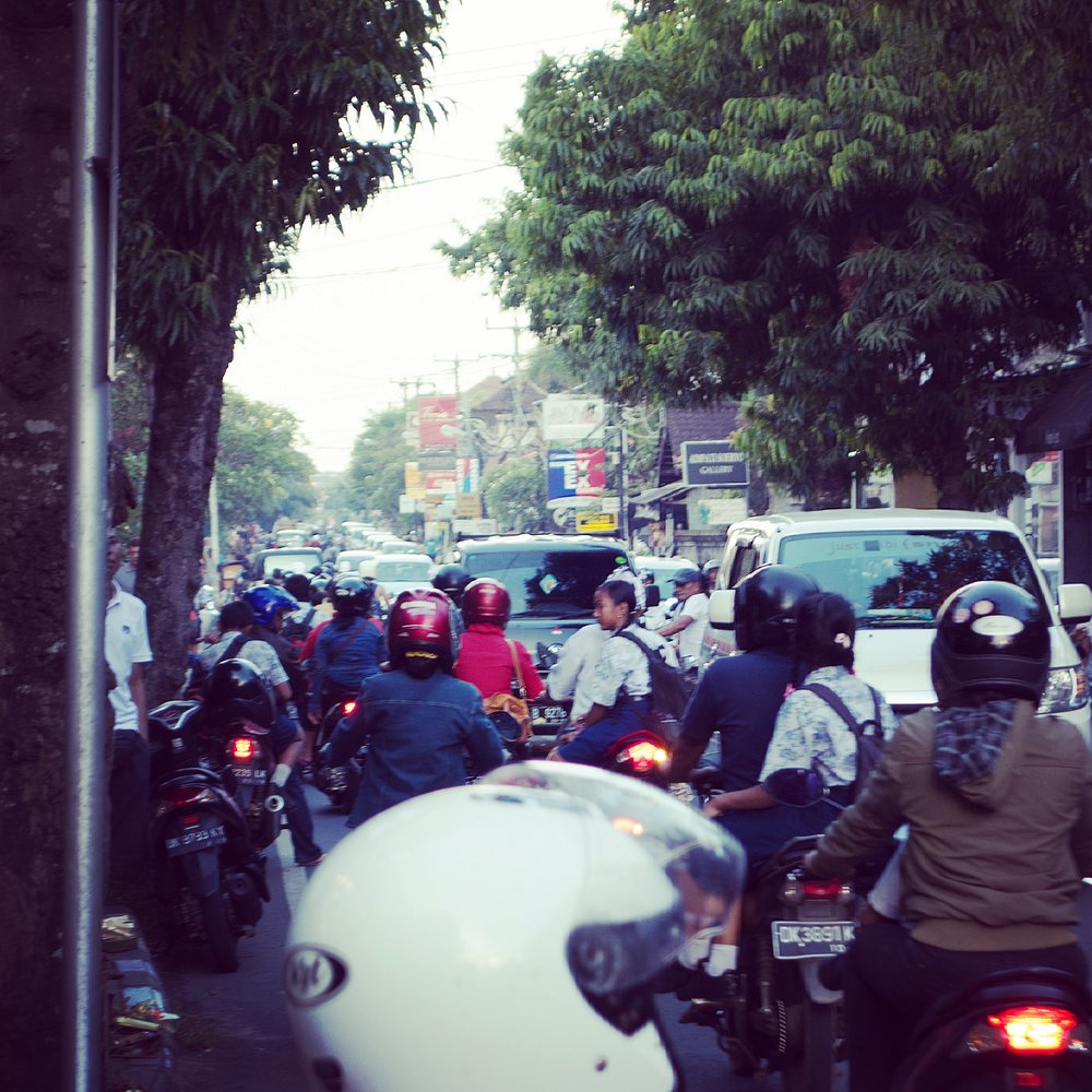 Traffic jam in Ubud, Bali